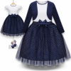 Dievčenské šaty - MIDI šaty formálne šaty Bolero Tulle Polka Dots Veľkosť 158 (Šaty jednorožec krídla Tulle Massguise 104)