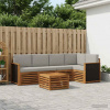 Rohová sofa sada s polštářem 5 pcs Přírodní a světle šedá 3384372