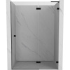 Mexen, Mexen Lunar L Otočné pravé sprchové dvere 130 cm, priehľadné, čierne - 834L-130-000-70-00-P