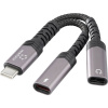 Renkforce USB-C®, audio káblový adaptér [1x USB-C® zástrčka - 2x USB-C® zásuvka, USB-C® zásuvka (nabíjanie)] USB-C® Audio+Charge Adapter flexibilný; RF-6877610