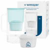Sklenená filtračná kanvica Wessper D2 BOROSILICATE 3l mätová + 2x filter