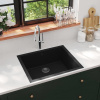 zahrada-XL Kuchynský drez s prepadom čierny granitový 147069