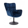 LuxuryForm DESIGN Kreslo AURORA VELUR na čiernom tanieri - modré