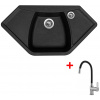 Granitový drez Sinks NAIKY 980 Granblack + drezová batéria FLEXIA
