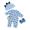 Overal pre bábiky modrý s doplnkami