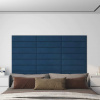 vidaXL Nástenné panely 12 ks modré 60x15 cm zamat 1,08 m² - Modrá - 150417-3002