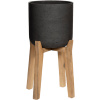 Kvetináč Rough na nožičkách Charlie XL čierny (antracitový) 40x67 cm