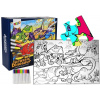 LEAN TOYS Detské puzzle na vyfarbovanie Vek dinosaurov 24 ks fixiek
