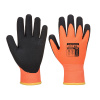PORTWEST THERMO PRE ULTRA AP02 / Zateplené, vodeodolné rukavice, pieskový nitril - čierna / oranžová XL