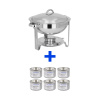 TECHNICA [Sada] Kruhový ohrievač gastronádob s priemerom 4 l 340 mm + 6 x gélové palivo pre ohrievače gastronádob 200 g