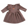 Baby Nellys | Dětské teplákové šaty, tunika Vintage Love - čokoláda - 56 (1-2m)