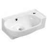 SAPHO YUMO 45 x 27,5 pravé umývadlo malé rohové, s otvorom, s prepadom, 3045