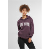 New York Ladies Fluffy Hoody - plumpurple L
