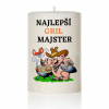 Dekoračná palmová sviečka - Najlepší gril majster... - Valec - 13cm / 7,5cm - 480g