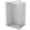 Mexen Lunar T, výklopný ľavý sprchový kút 125 x 80 cm, 8mm číre sklo, profil medená matná, 834T-125-080-65-00-L