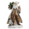 Villa Italia Vianočný Mikuláš s lesným zvieratkom – figúrka so stromčekom a lesným motívom, 26 cm