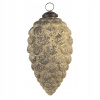 Zlato-hnedá vianočná ozdoba v tvare šišky - 10x13 cm