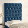 vidaXL Čelá postele 2 ks tmavomodré 80x7x78/88 cm zamat - Modrá - 174964-109216