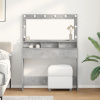 vidaXL Toaletný stolík s LED svetlami, betónová šedá, 100x41x135 cm 865103