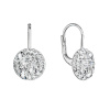 Strieborné náušnice visiace s kryštálmi Swarovski biele jemné 31315.1 crystal