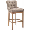 Barová stolička tkanina Lakewood, starožitné svetlo, šedohnedá