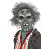 Maska - ZOMBIE OFFICER - rozpadajúci sa nemŕtvy s vlasmi, latex