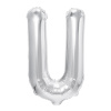 Party Fóliový balón písmeno U strieborný 40 cm