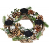 Veniec MagicHome Vianoce, adventný, prírodný, 30 cm
