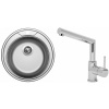 Set Sinks (dřez Round 510 V 0,6 mm, matný + baterie Mix 350 P Chrom - lesklý) RO510VMI350PC