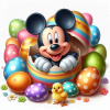 CUKROVÁ TLAČ jedlý obrázok na tortu Cukrová hmota Veľká noc Myšiak Mickey + MENO