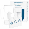 Sklenená filtračná kanvica Wessper D2 BOROSILICATE 3l biela + 4x filter