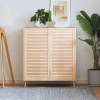 vidaXL Lamelové dvierka na skrinku 2 ks 99,3x49,4 cm, borovicový masív - Hnedá - 129598-75624