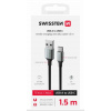 SWISSTEN DATOVÝ KABEL TEXTILE II USB / USB-C 1,5 M ČERNÝ