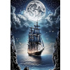 Diamantové maľovanie Norimpex 40x30 cm Loď na mori pri splne