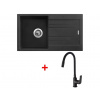Granitový drez Sinks RAPID 780 N Granblack + batéria YOUTH MATT BLACK