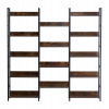 Regál Vevor C240729W-05 176 cm x 176 cm x 30 cm čierny, odtiene hnedej farby