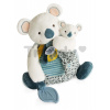 Plyšová koala s mláďatkom a hryzátkom Yoca le Koala Doudou et Compagnie modrá 25 cm v darčekovom balení od 0 mes DC3669