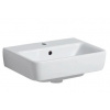 Geberit Selnova Compact malé keramické umývadlo 45x34x16,5 cm,otvor pre bat,prepad, Biela GEB 501.561.00.7