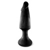 All Black AB71, čierne vinylové dildo 34 x 4–9 cm