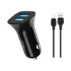 nabíjačka do auta XO TZ10 2USB/2A/12W čierna + USB-C kábel (GSM167466)
