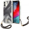 Guess hard iPhone 12 Mini Marble with cord Collection šedé