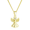 Evolution Group Pozlátený strieborný náhrdelník anjel so Swarovski kryštálmi biely 32077.1 Au plating, darčekové balenie