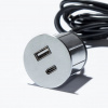 ASA Plastici S.R.L. ASA 06029Z00025 VERSAPICK Vstavaná nabíjacia jednotka, 1x nabíjačka USB A+A, oválny, nerez