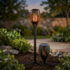Solárna záhradná lampa plameň DAILY INTERNATIONAL HOME 60 cm čierna