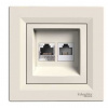Asfora - Zásuvka datová RJ45, kat.5e UTP + RJ11, krémová, EPH4900123 (Schneider Electric, Asfora, krémová)