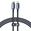 Baseus CAJY000201 Crystal Shine Series Dátový Kábel USB-C - Lightning 20W 1,2m Black