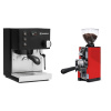 Rancilio Silvia E, black + Eureka Mignon Libra 65 All Purpose, CR ferrari red