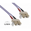 Fiber kábel SC-SC, 50m Duplex OM4(50/125µm), LSOH, 3mm, fialový