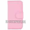 Kožený obal Samsung Galaxy S IV Mini – Wallet – svetlo-ružová