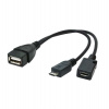 Gembird adaptér OTG USB (AF) / Micro-USB (BF) na Micro-USB (BM), kábel, 0.15 m (A-OTG-AFBM-04)